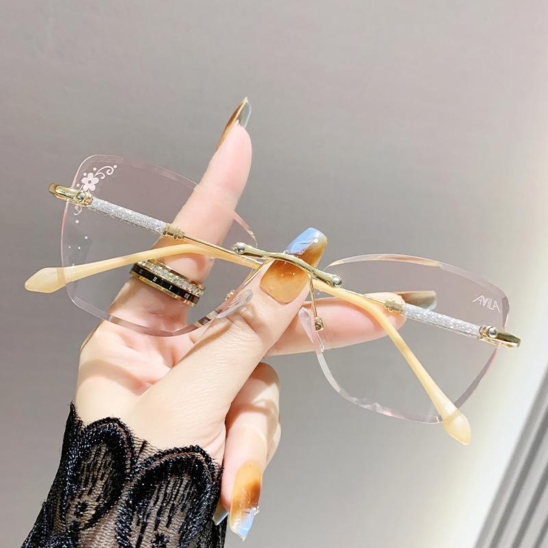 

Advanced Stylish Frameless Edged Presbyopia Anti-blue Light Gradient Color Ultra-shiny Pink Reading Glasses 60016 1.5 золотой