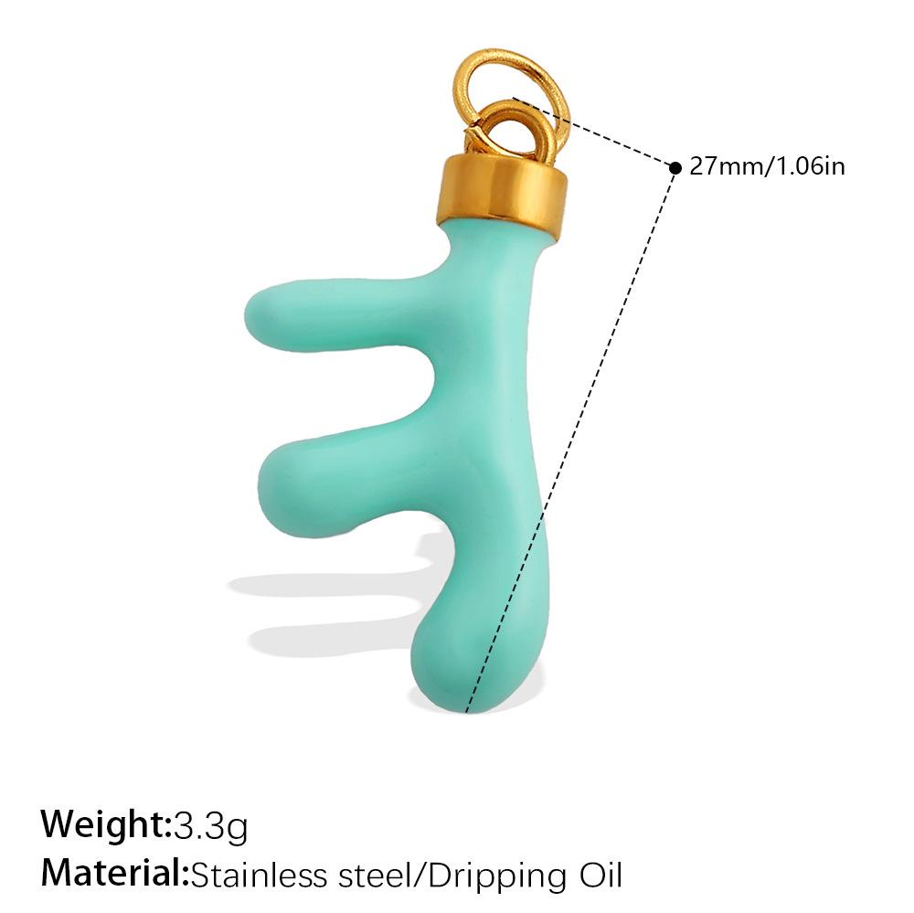 Creative Dripping Oil Colorful Three-Dimensional Diy Pendant Stainless Steel Gold-Plated Small Pendant Pendant Collection