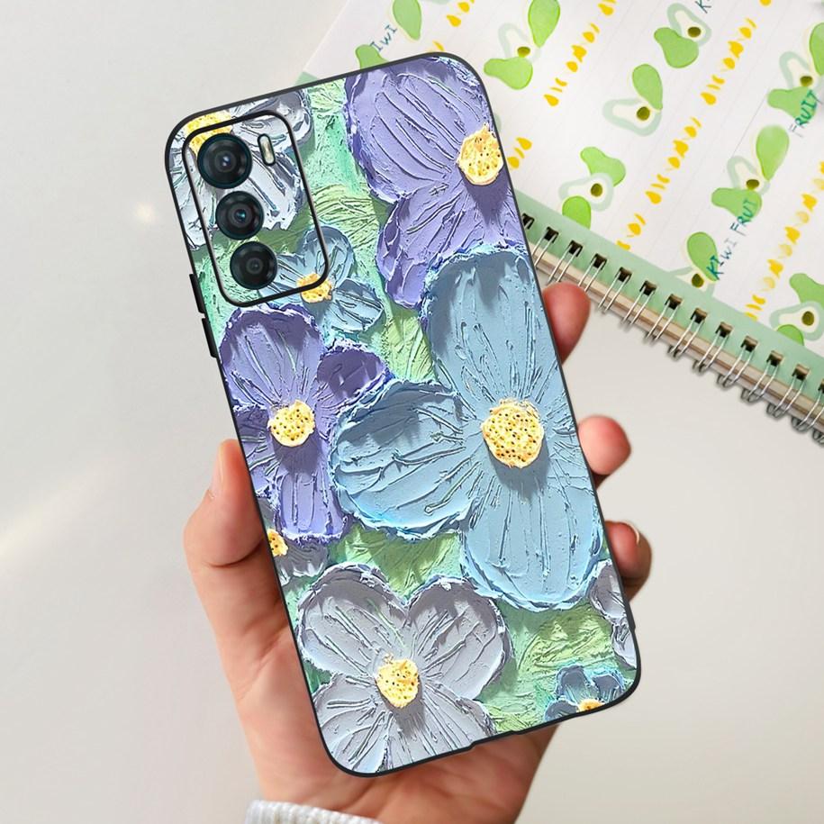 For Motorola Moto G42 Case XT2233-2 Soft Silicone Black Cover Stylish Flower Butterfly Phone Case For Moto G42 G 42 MotoG42 Etui