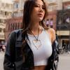 Ingemark Exaggerated Big Hollow Love Heart Pendant Choker Necklace for Women Gothic Knotted Bowknot Adjustable Chain Y2K Jewelry