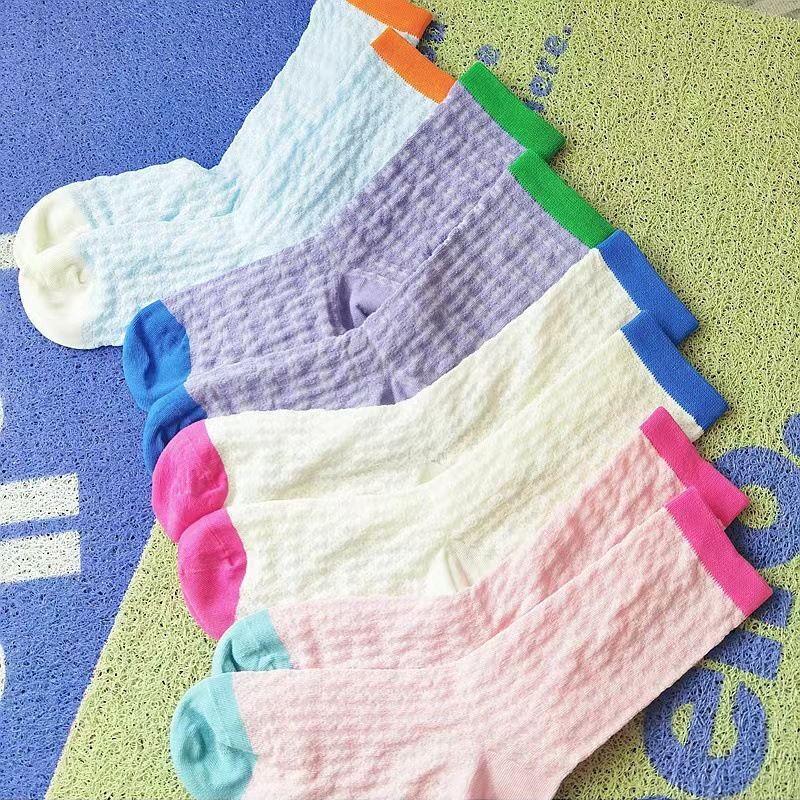 Kapa Bear Women s Summer Thin Mesh Mid-Calf Socks, 5 Pairs