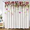 Home Shower Curtains For Bathroom Waterproof Fabric Nordic Style Artificial Flower Wall Pattern Bathroom Curtains Shower Curtain
