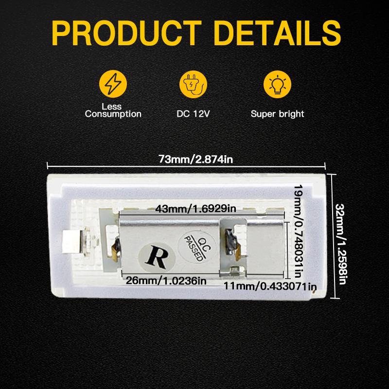 2PCS White 6000K LED Number License Plate Lights Lamps For BMW E46 4D 5D Touring 1998-2005 OEM# 51138236269/51138236854