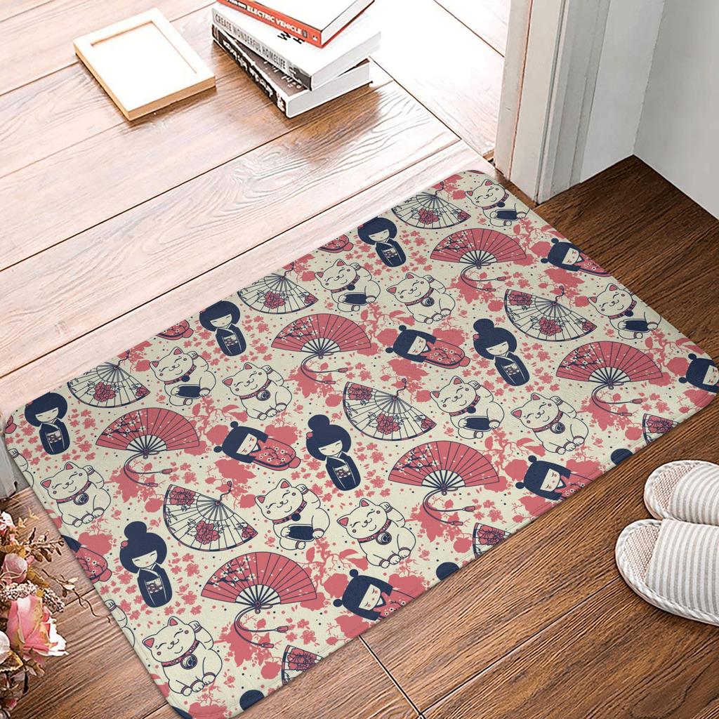 Japanese Sakura Flowers Cherry Blossoms Doormat Mat Anti-Slip Bath Kitchen Bedroom Rug Carpet 40*60cm