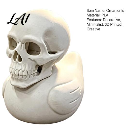 Office Counter Decorative Piece 3D Printed Skull Duck Ornament Gothic Figurine Creative Unique And Sculpture Halloween Decor for Home Bedroom Living