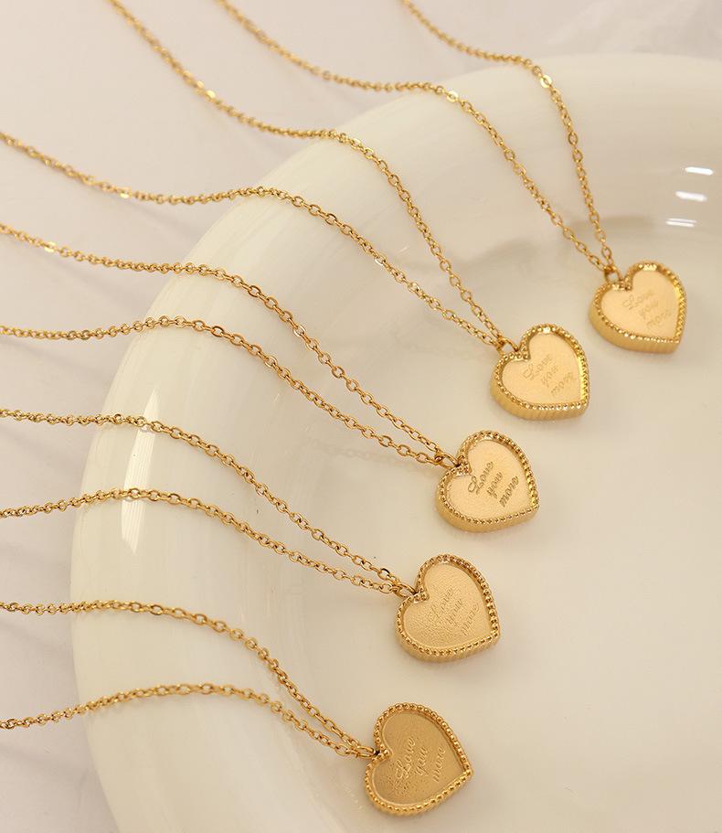 Versatile Frosted Peach Heart Pendant Necklace - Romantic Valentine's Gift for Couples