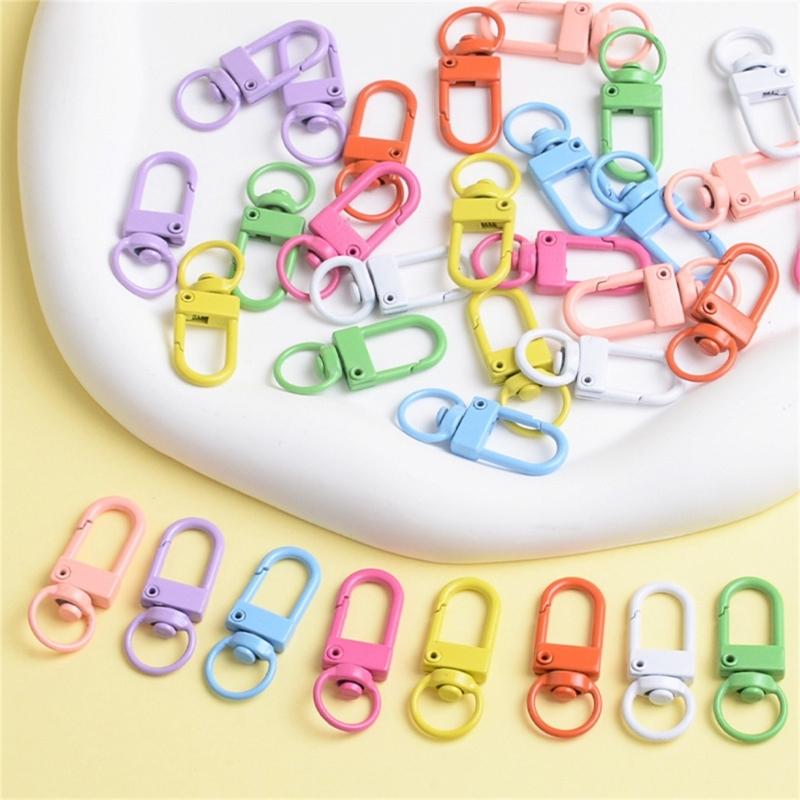 9Pcs U Shaped Rotating Lobster Clasp for Keychain and Accessories Jewelry Kits Fashionable Purse Clip Bags Pendants
