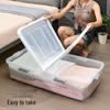 Large Capacity Transparent Under-Bed Storage Box with Wheels