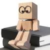 Shaking Wooden Man Figurine Man Tabletop Decor Creative Statue for Car Dashboard Study Shelf Display Desk Bedroom Living Room