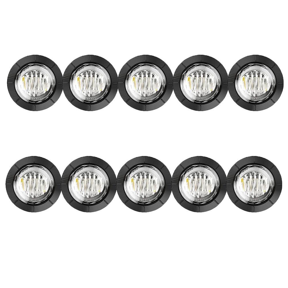 10Pcs 12/24V Vehicle LED Side Marker Light Mini Turn Signal Lamp Rear Light Stop Warning Light For Car Trailer Lorry Tractor Bus