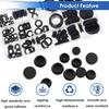 125Pcs Rubber Hole Plug Assortment 8 Different Size Cabinet Chair Hole Covers Soft Sealing Hole Caps Dust Plugs