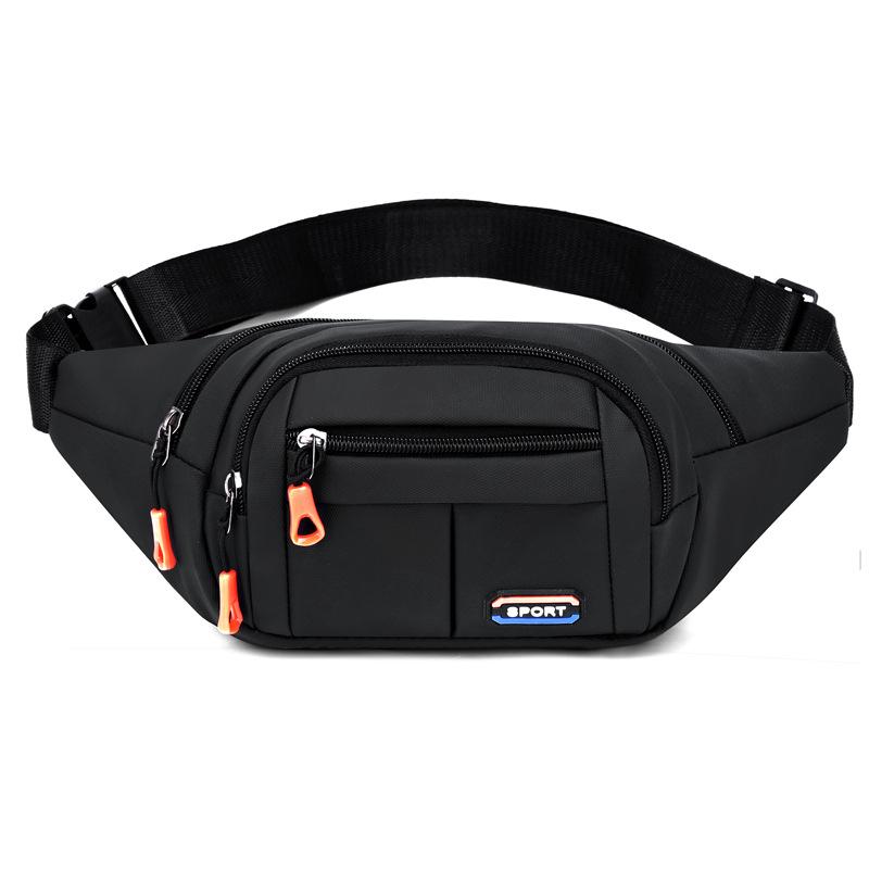 2025 new leather film waterproof fanny pack men's simple large-capacity cash register change messenger bag retro sports breast bag