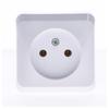 Single surface-mounted socket without grounding, white PRIMA