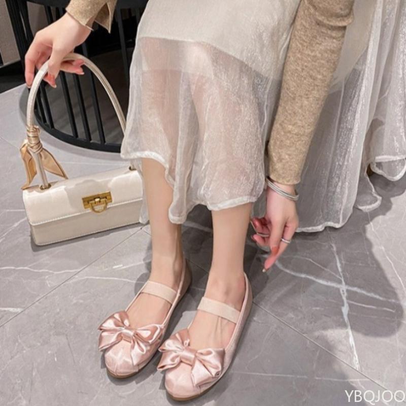 Módní motýlková mašle kulatá špička roztomilé ležérní ploché boty na jaro podzim nstyles módní všestranné neunavující pro nohy jednobotky