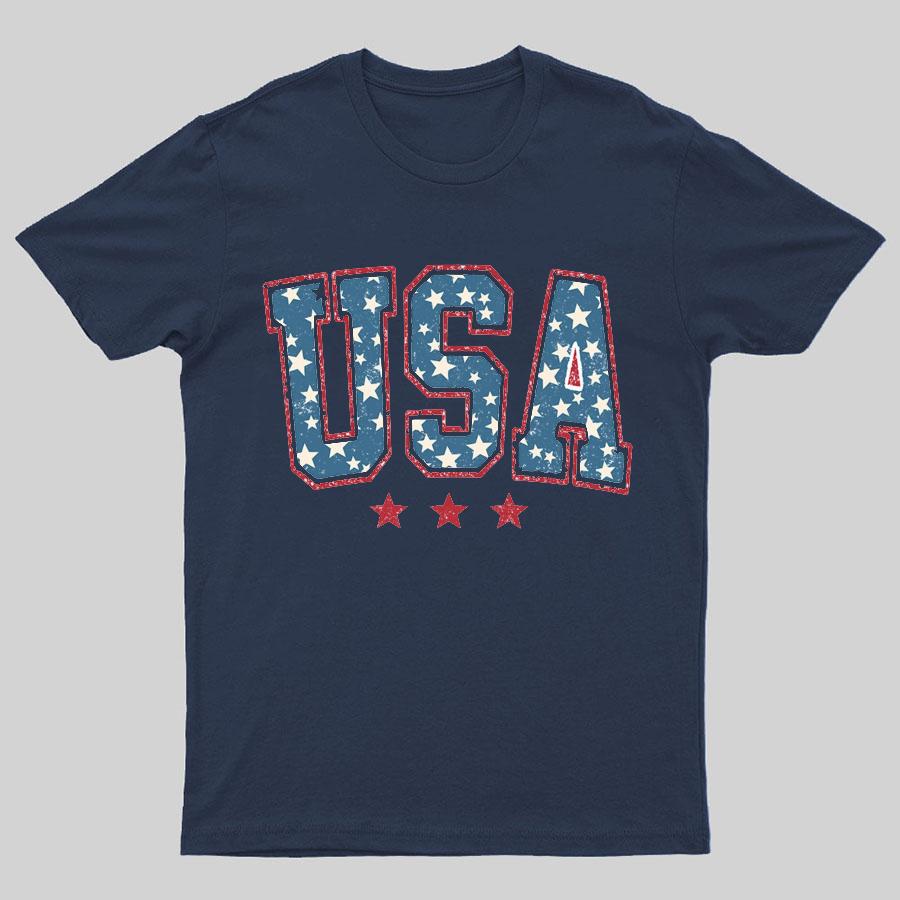 USA Stars and Stripes Geeky T-Shirt