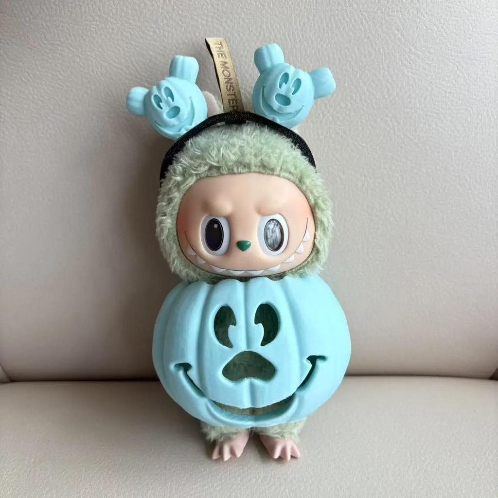 Clothes for Labubu Halloween Gradient Colorful Pumpkin Outfit Set for Generation Figure Collectible Decor Labubu Cosplay