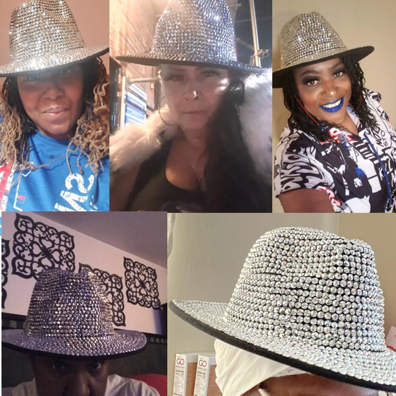 Fedoras Rhinestone Fedora Hat for Women Gemstone Fedoras Jazz Top Hat Winter Handmade Performance Hat Party Hat Jackson Hats