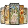 Alphonse Mucha Bemalte Hülle Für Samsung Galaxy S24 Ultra S21 S22 S23 Plus S20 FE S8 S9 S10 Note 10 20 Ultra Abdeckung