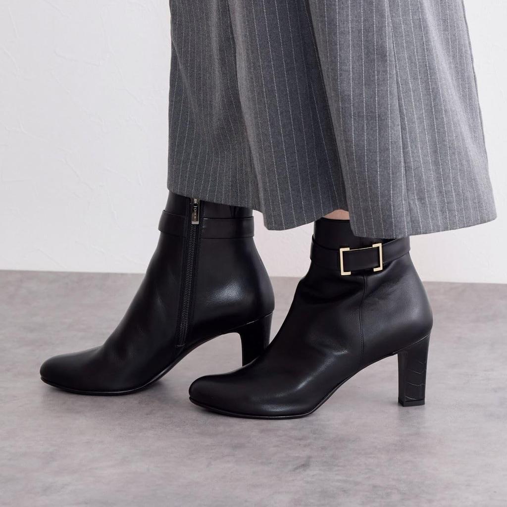Buckle Heel Black 225 HIMIKO/Himiko/Side Boots/641406