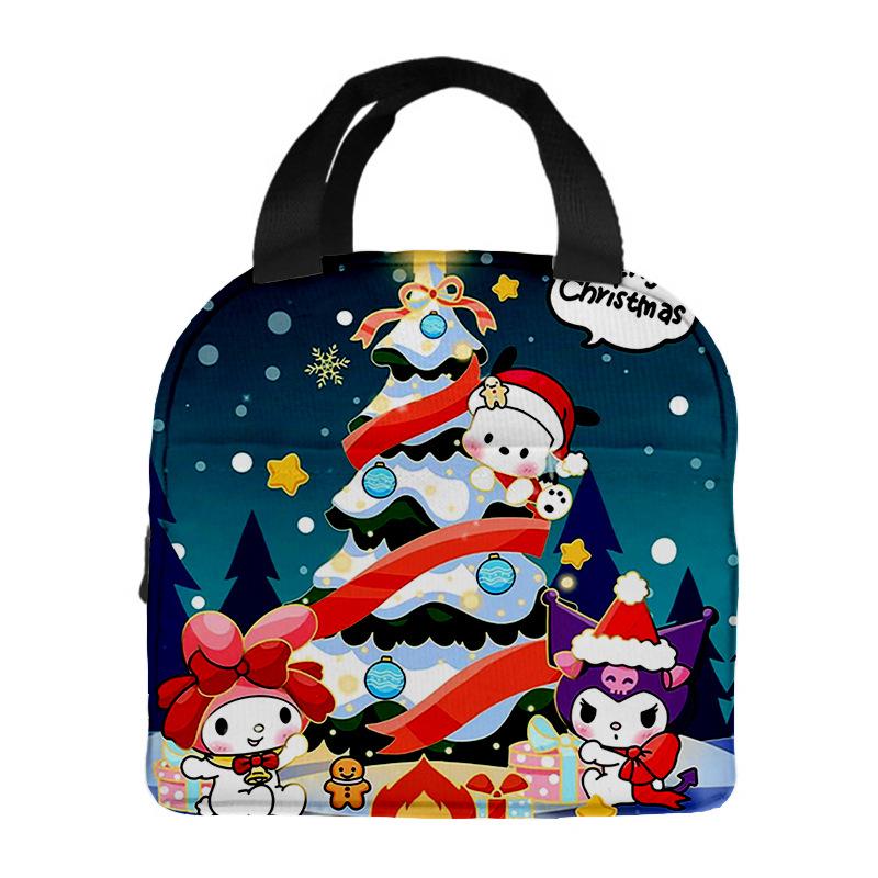 Portable Lunch Box Bag Cartoon Thermal Insulation Bag Lunch Bag Christmas