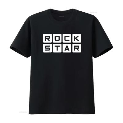 Rock Star Design T Shirt Vintage Washed Homme Top For Everyday Wear Comfortable Stretched Designer Clothes Breathable Unisex