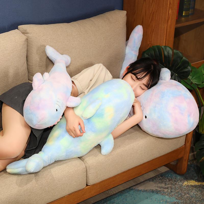 Jucărie de pluș Rechin de desene animate Animal marin moale umplut Pernă de dormit Cadouri de ziua de naștere pentru copii Decorare canapea pat Păpușă pernă drăguță