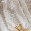 1PC LOZUJOJU French Retro Lace Short Curtain, Rustic Style, Lightweight Sheer Curtain for Living Room Kitchen Cupboard Window Home Decor