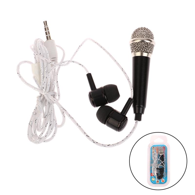 Mini Microphone 3.5Mm Portable Karaoke Mic All-In-One Earphone Stereo Wired Headphone In-Ear Headset Singing Artifact