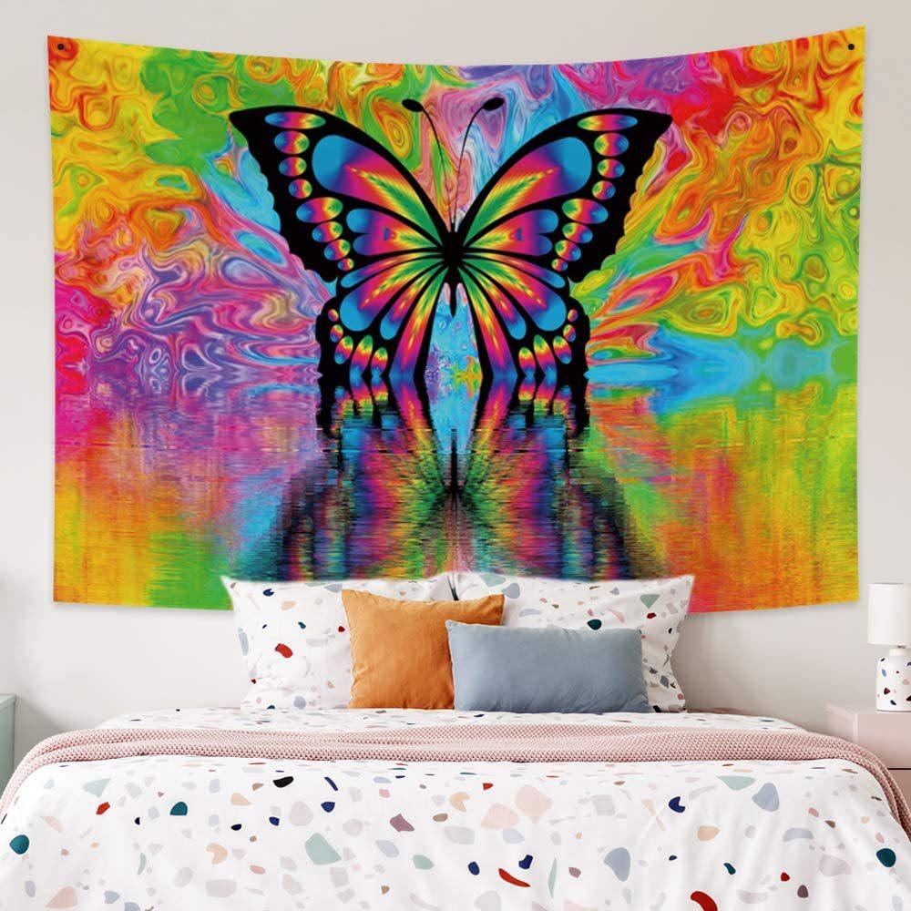 Skull Mushroom Halloween Tapestry Wall Hanging Witchcraft   Hippie  Rug Dorm Decor Psychedelic