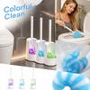 Multicolor Toilet Brush with Soft Bristles, Non-Scratch Mesh for Toilet Cleaning