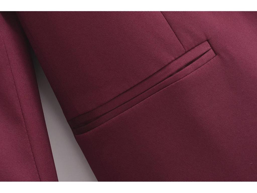 Women's Double-Breasted Blazer & High-Waist Pants Set