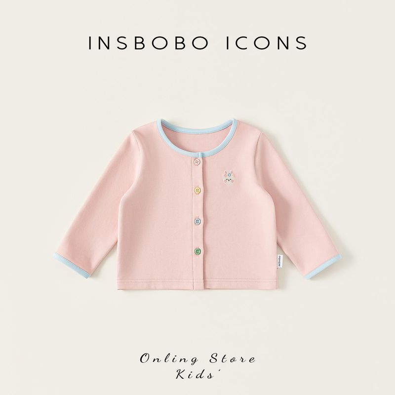 Insbobo Girls  Jacket 2026 Spring New Children s Top Baby Stylish Clothes Girls Trendy Children s Clothing Pink 110