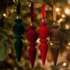 6pcs/Box Plastic Christmas Tree Ornament Velvet Ball Velvet Ball Ornaments  New Year Decor