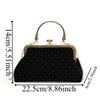 Polka Dot Ladies Evening Clutch Purse Clip Closure Retro Female Handbag  Dinner Party