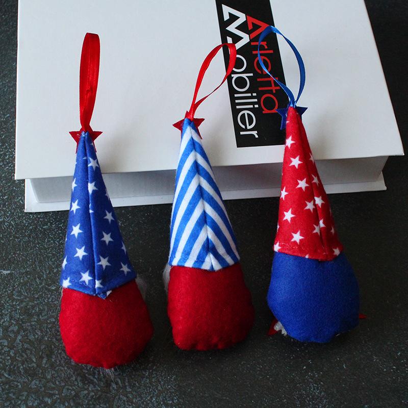 American Independence Day Doll Pendant, Pentagram Rudolph Faceless Doll Dwarf Old Man Ornament