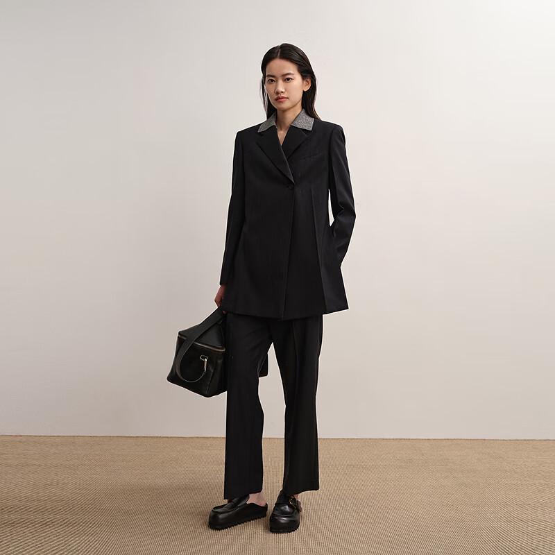 Less 2025 Autumn Merino Wool Straight Cropped Trousers