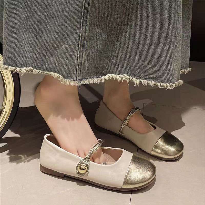 Mary Jane women's shoes 2025 new summer French evening wind shoes gentle single shoes flat temperament small leather shoes women