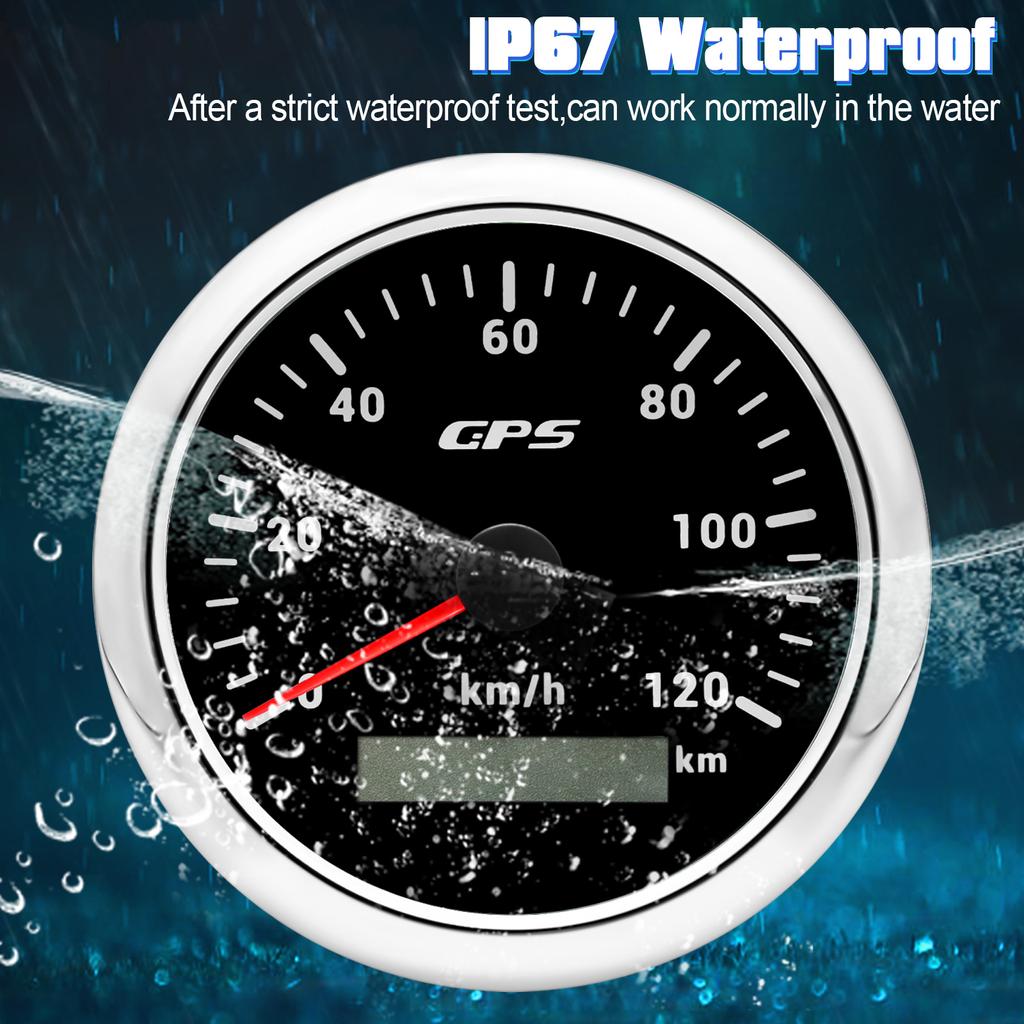 30~200 KM/H 85MM GPS Speedometer Gauge With GPS Antenna For Marine Boat 7 Color Backlight Boat Car Truck Speed Gauge Meter 9-32V