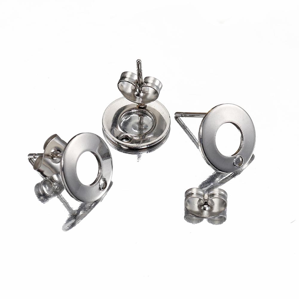 10 pièces Boucles d'oreilles en acier inoxydable Matériaux de fabrication Apprêts Goujons d'oreilles Boucles d'oreilles pendantes Bouchons d'oreilles pour la fabrication de bijoux DIY Accessoires
