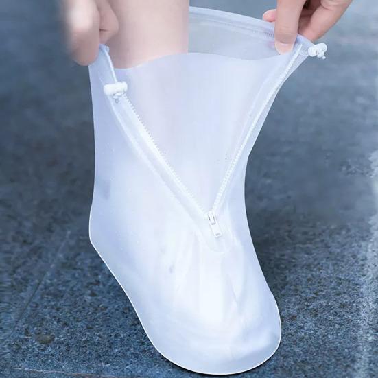 Reusable Waterproof Shoe Covers Non Slip Rain Shoe Covers Zippered Shoe Protectors with Drawstring for Men Women Outdoor