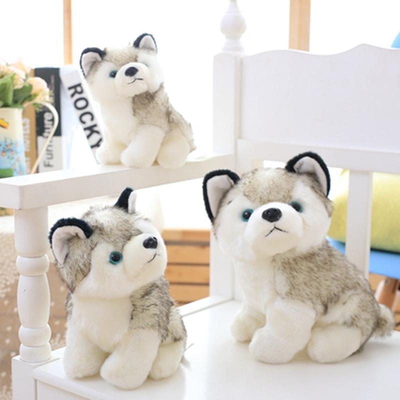 20Cm Cute Husky Dog Plush Toy Stuffed Animal Soft Kawaii Lying Brown Pet Puppy Pillow Doll Toys For Xmas Gift