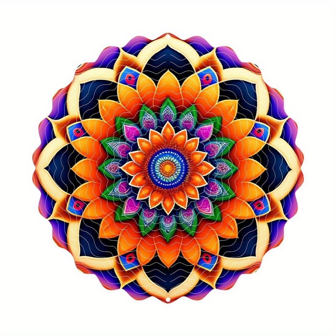 

Классический 3D металлический ветряк: Подвесная мандала для уличных и комнатных украшений - Идеально для Дня благодарения, Рождества 01A