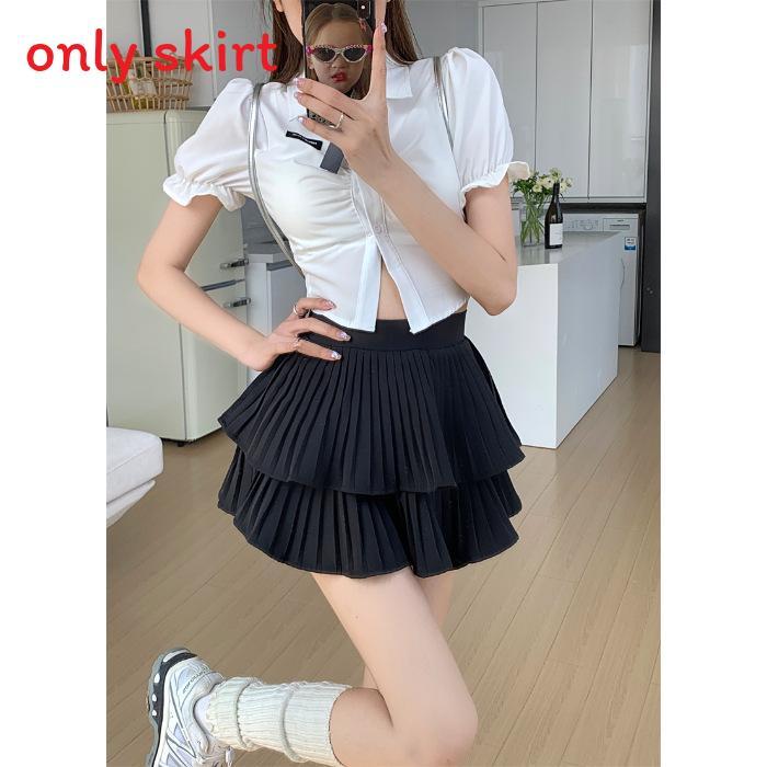Pleated Mini Skirt With Stretch Polyester For Daily Wear And Dance Practice