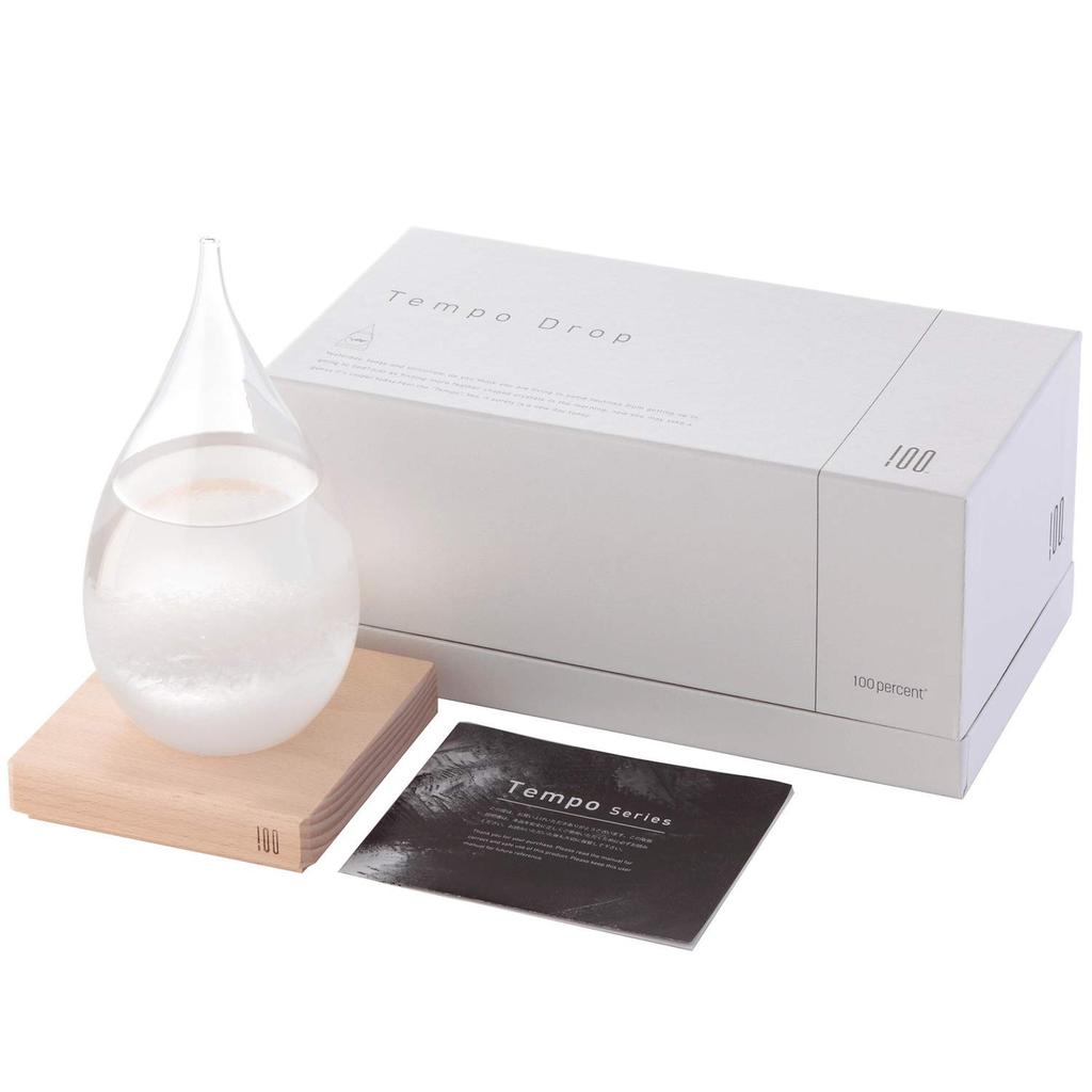 Tempo Drop Storm Glass by Perrocaliente - Authentic, Stylish Interior Decor - 100% Crystal with Cloth (Tempo Drop)