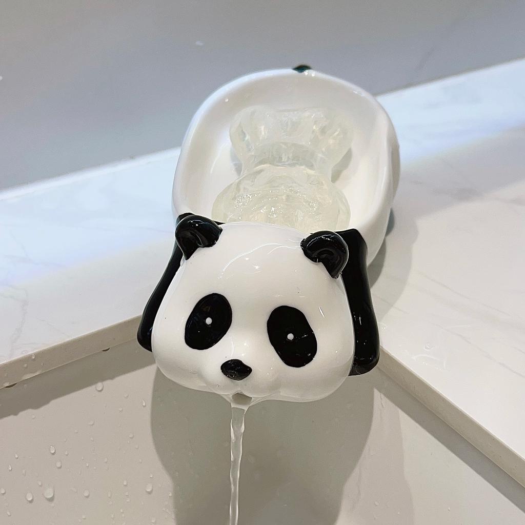 Ceramic Panda Soap Box Home Toilet Bathroom Drain Creative Cartoon Cute Soap Storage Rack Bathroom accessories
