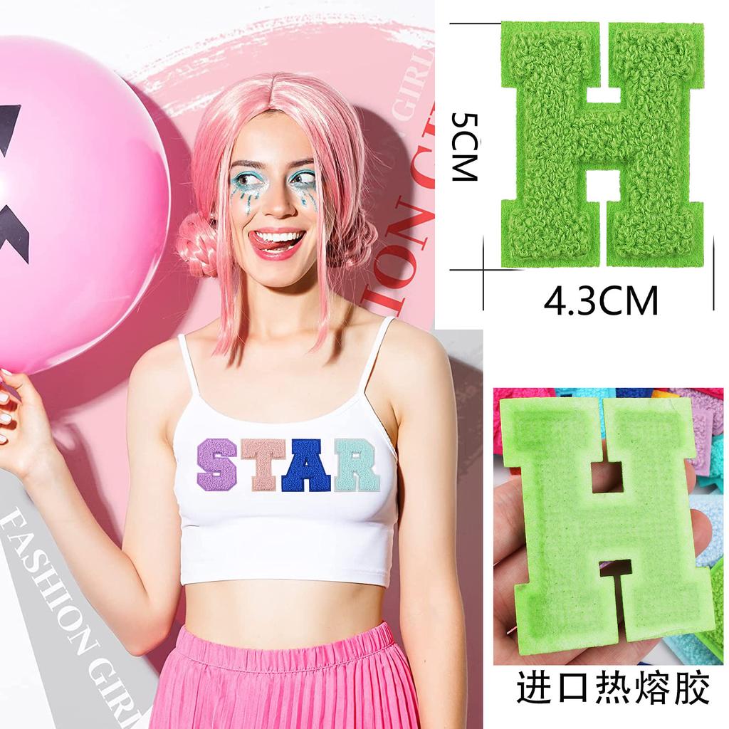 Mehrfarbiger A-Z Buchstaben Stickerei Stoffaufkleber 5cm Farbe 26 Englische Buchstaben Stickerei Aufkleber Kleidung Dekoration Patch Aufkleber