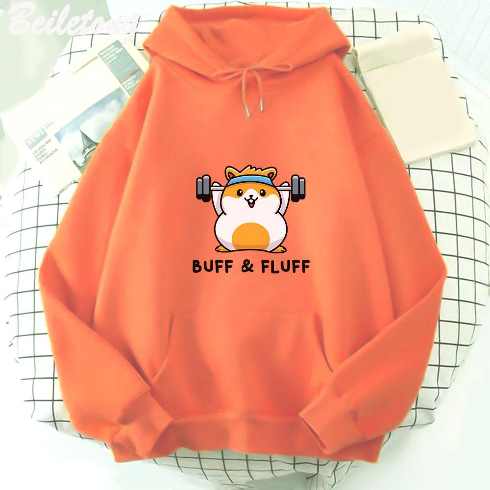 Hamster Print Hoodies Spring Autumn Kawaii Graphic Sweatshirts Harajuku Men's Clothing Oversized Woman Cartoon Sweatshirt