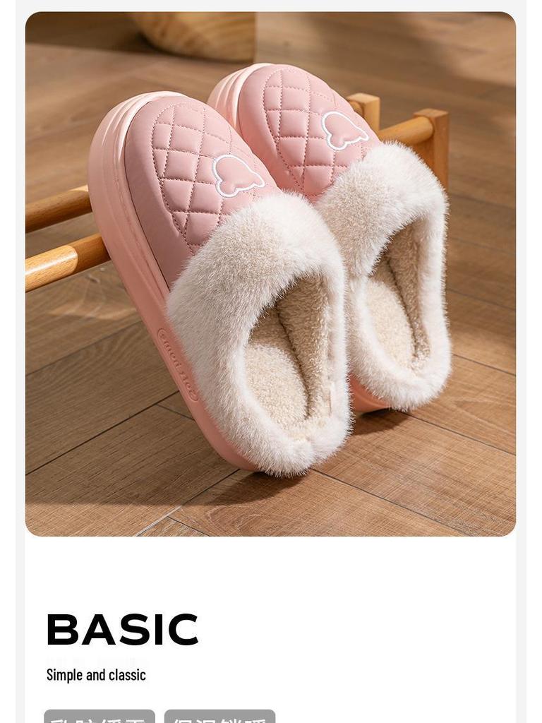 2025 New Waterproof Cotton Slippers for Men & Women - Cozy, Non-slip, Thick Sole, Closed Toe for Indoor/Outdoor Use