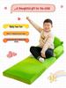 Multi-Function Folding Toddler Sofa: Cartoon Design, Washable Cushion, Perfect for Boys & Girls' Reading and Play.