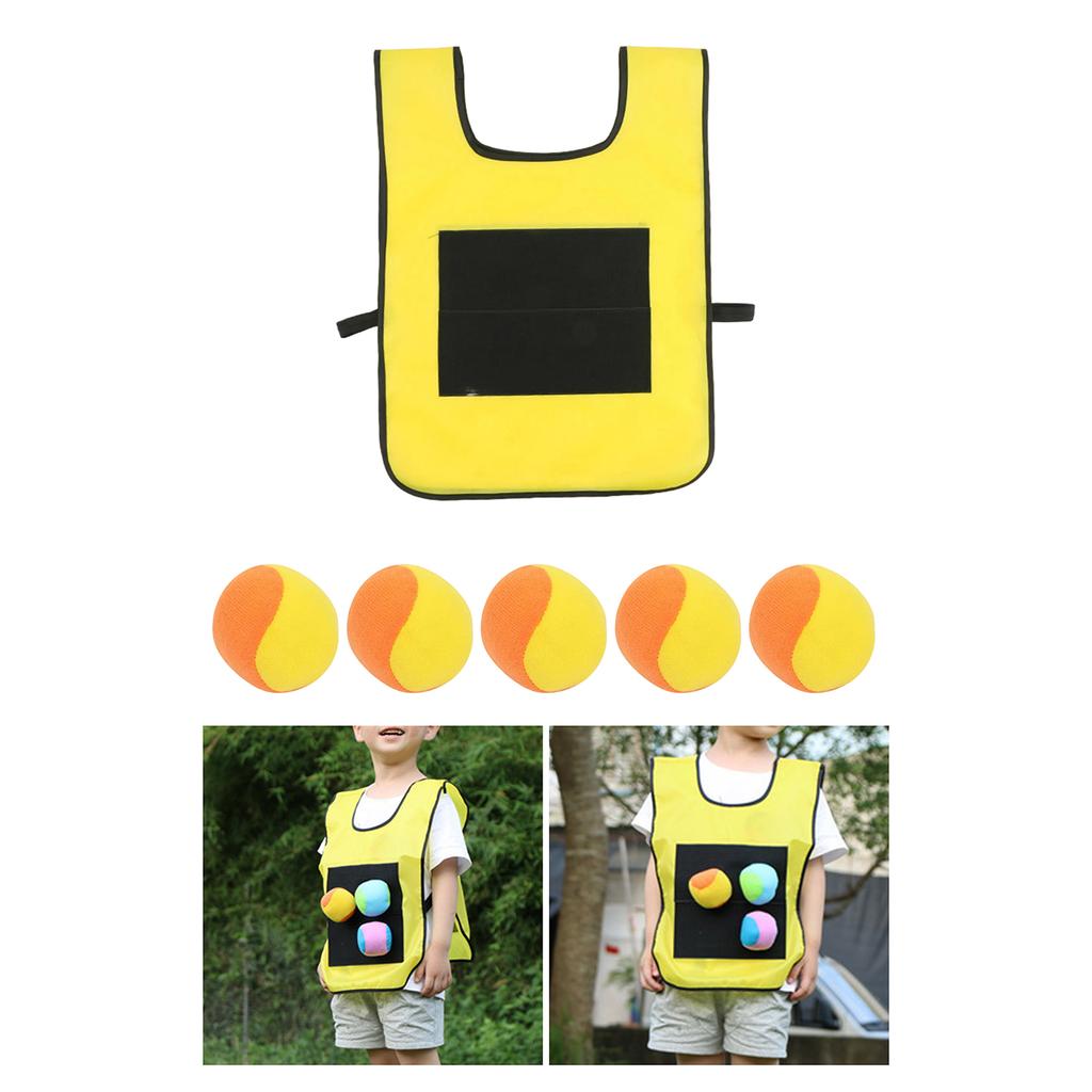 Interactive Outdoor Sticky Ball Vest Set for Kids and Families Adjustable Design for All Ages